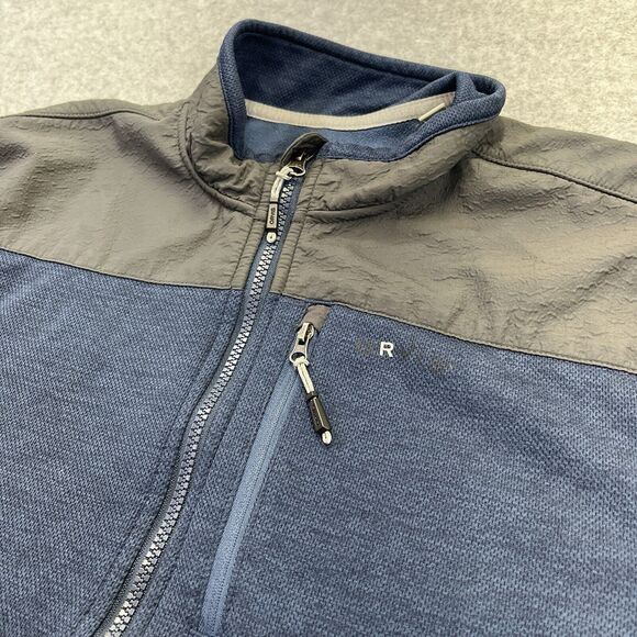 ORVIS Mens Medium M Bonded Mesh Fleece Full Zip Jacket Blue Gray Textured READ - Picture 5 of 10